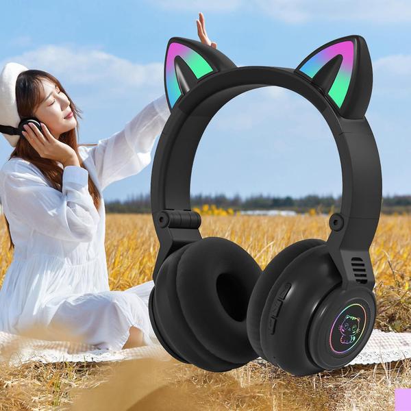 Imagem de Gm26 Cat Ear Wireless 5.0 Luminous Computer Gaming Headset Fone