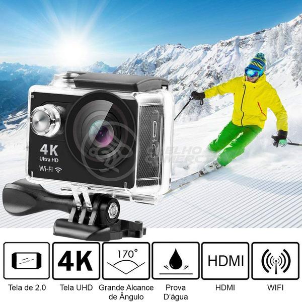 Imagem de Go Cam Camera Vídeo Action Ação WiFi 4K Sports Cam Ultra HD DV Resistente Água 30M