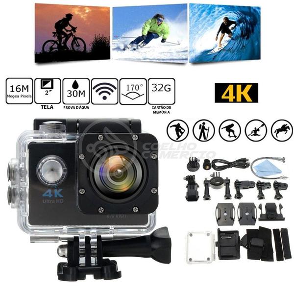 Imagem de Go Cam Camera Vídeo Action Ação WiFi 4K Sports Cam Ultra HD DV Resistente Água 30M