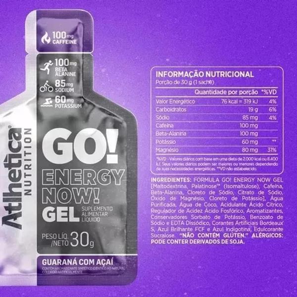 Imagem de Go! Energy Now Gel Display 10 Sachês de 30g cada Atlhetica Sabores