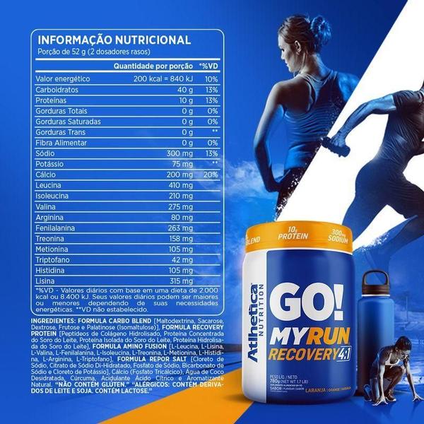 Imagem de Go My Run Recovery 4:1 Carbo E Proteina Atlhetica 780G