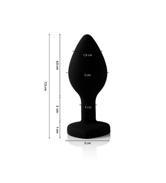 Imagem de Go Play Ben Preto Plug Anal em Silicone 7,5 cm x 3 cm