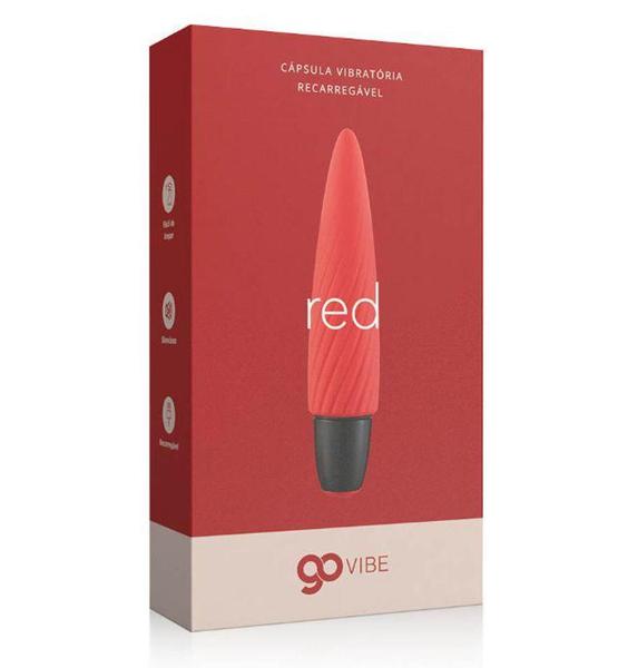 Imagem de Go Vibe Red Vibrador Cápsula Vibratória 10 Velocidades Recarregável - A SÓS