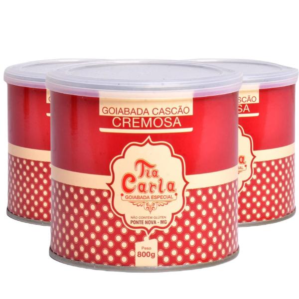 Imagem de Goiabada Cascão Cremosa Lata Tia Carla 800G (3 Latas)