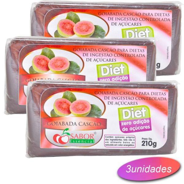 Imagem de Goiabada Cascão Diet Zero Açúcar E Glúten Tablete 210g 3uni