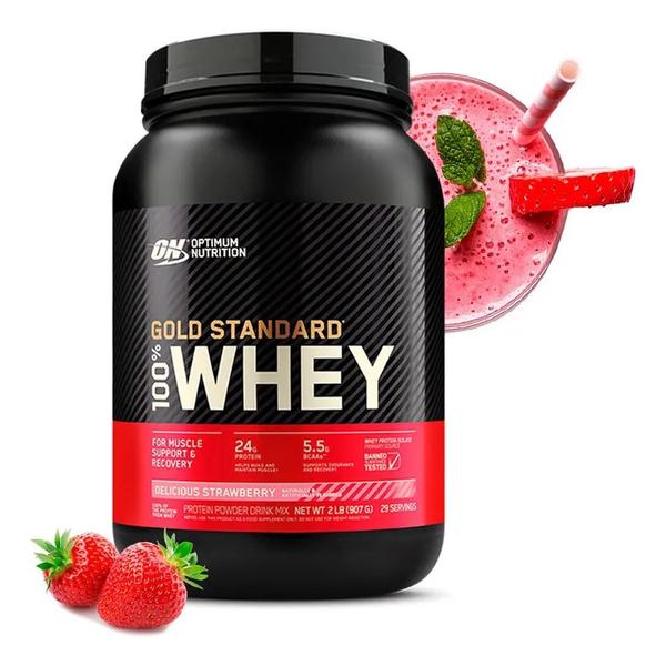 Imagem de Gold Standard 100% Whey (907g) Strawberry Optimum Nutrition