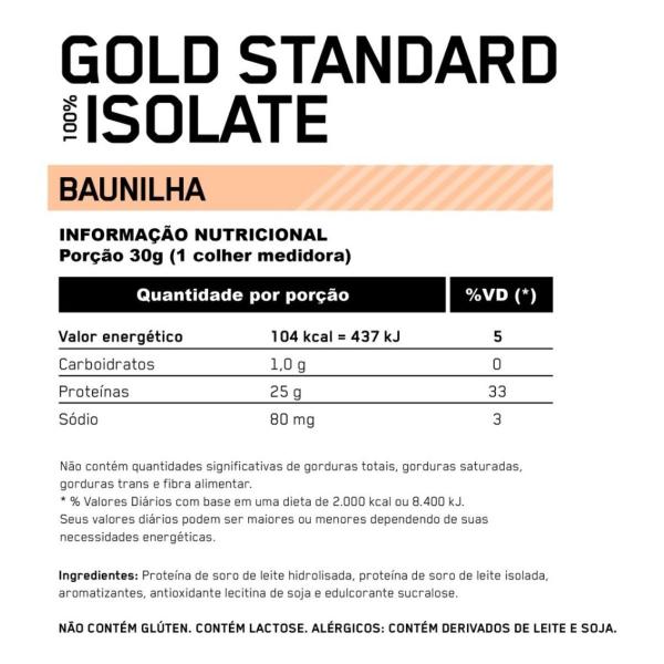 Imagem de Gold Standard 100% Whey Isolate 720g On  Optimum Nutrition