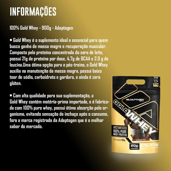 Imagem de Gold Whey Adaptogen Concentrado 100% Refil 900g