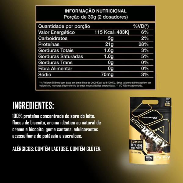 Imagem de Gold Whey Adaptogen Concentrado 100% Refil 900g