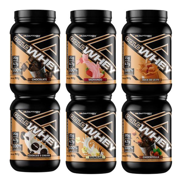 Gold Whey Adaptogen Whey Protein 100% Concentrado 900g Imagem de Gold Whey Adaptogen Whey Protein 100% Concentrado 900g