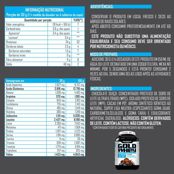 Imagem de Gold Whey Body Nutry 80% Proteína WPI + WPC Baixo em Gorduras e Alto Teor de Proteínas Ideal para Seus Ganhos