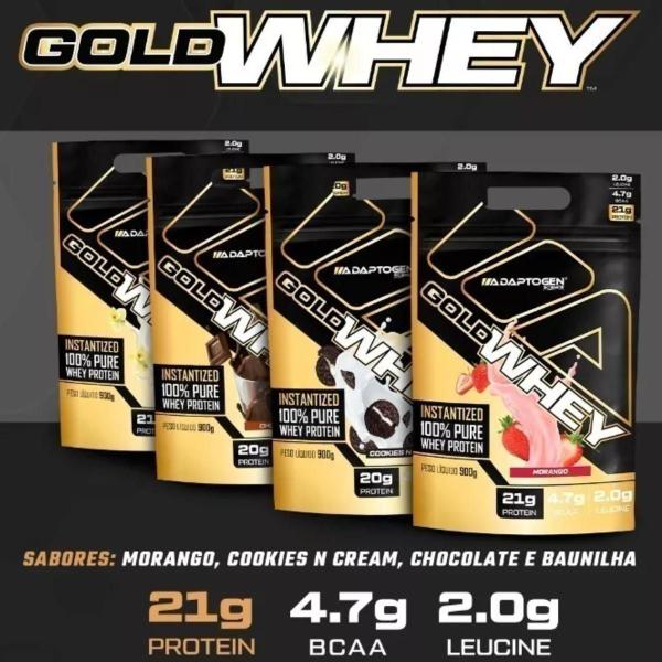 Imagem de Gold Whey Protein Adaptogen 100% Concentrado Gourmet 900g RF