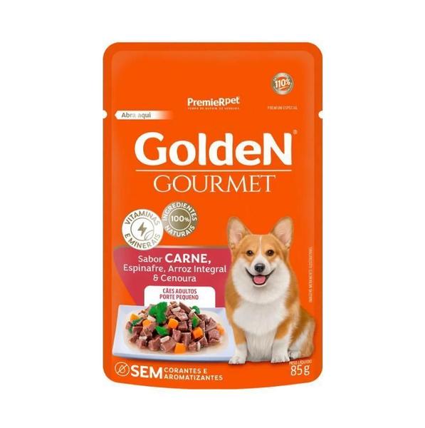 Golden Gourmet Sachê Ad Pp Carne 85G - Premier Pet Imagem de Golden Gourmet Sachê Ad Pp Carne 85G