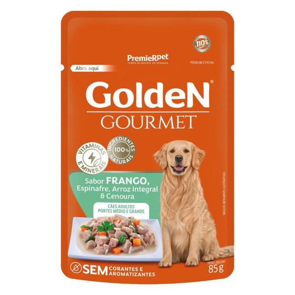 Imagem de Golden Sachê Gourmet Cães Adultos Raças Médias e Grandes Frango e Espinafre 85g