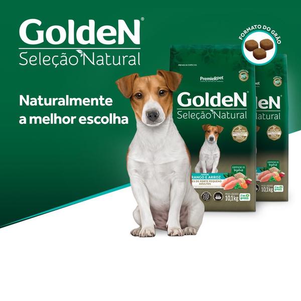 GoldeN Seleção Natural Cães Adultos Porte Pequeno Frango & Arroz 10.1 kg - PREMIER Imagem de GoldeN Seleção Natural Cães Adultos Porte Pequeno Frango & Arroz 10.1 kg