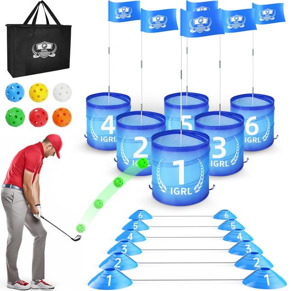 Imagem de Golf Bucket Yard Game IGRL Golf para adultos com bolas e bandeira