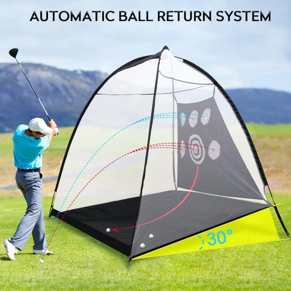 Imagem de Golf Net TOTOSIN 10x7 pés com sistema automático de retorno de bola