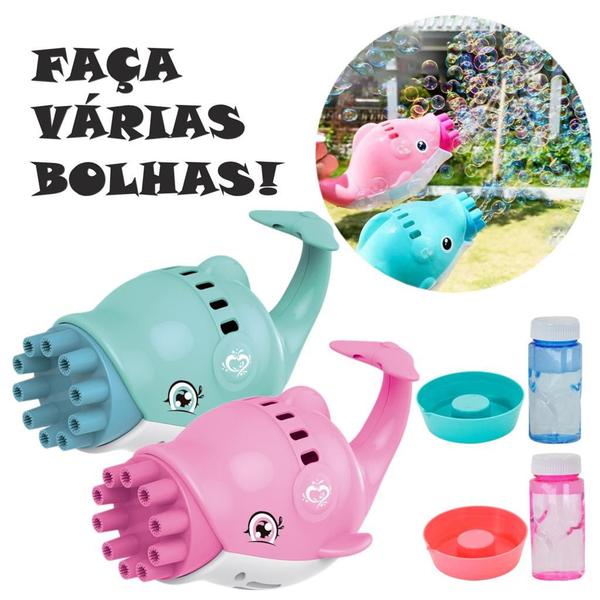 Imagem de Golfinho Bolas Sabão Máquina Elétrica Brinquedo Lança Bolhas DMT6196