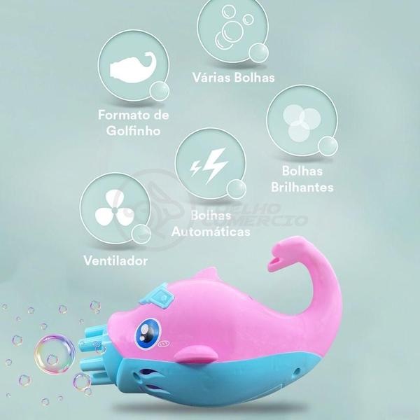 Imagem de Golfinho Bolhudo Bolhas Sabão Criança Infantil - Rosa E Azul