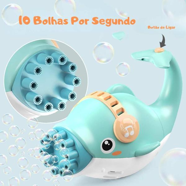 Imagem de Golfinho Bolhudo Máquina Elétrica Brinquedo Lança Bolhas