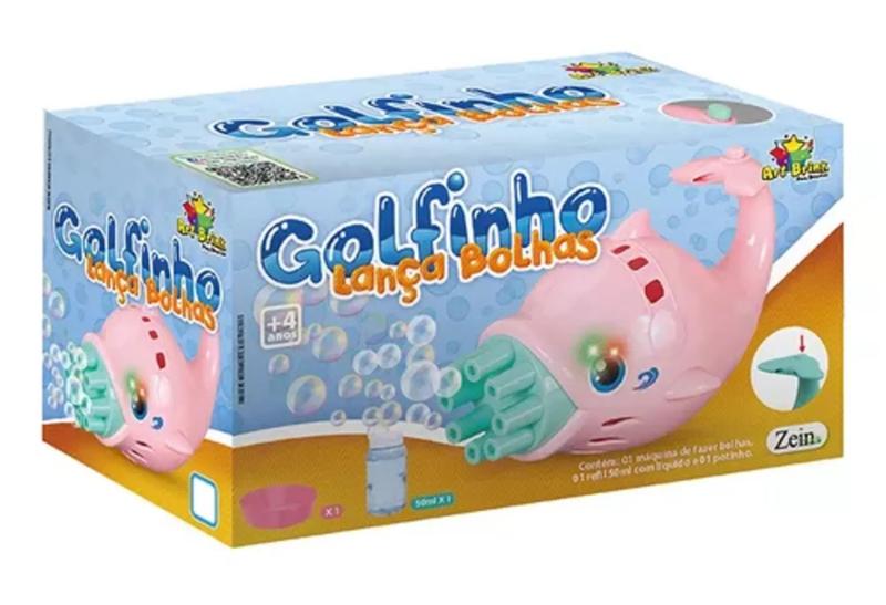 Golfinho Lança Bolhas Art Brink - Zein Zb853 Cor Rosa verde Imagem de Golfinho Lança Bolhas Art Brink - Zein Zb853 Cor Rosa verde