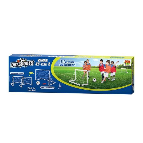 Imagem de Golzinho de futebol infantil 2 em 1 kit com mini trave gol e bola craque para jogos em casa ou no parque