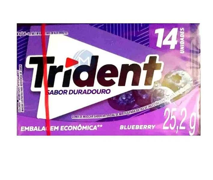 Imagem de Goma de mascar Chiclete sabor blueberry TRIDENT Duradouro 302,4g - c/12 un