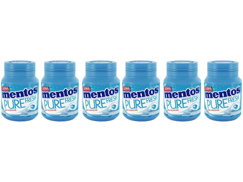 Goma de Mascar Mentos Pure Fresh Mint sem Açúcar - 56g Display 6 Unidades