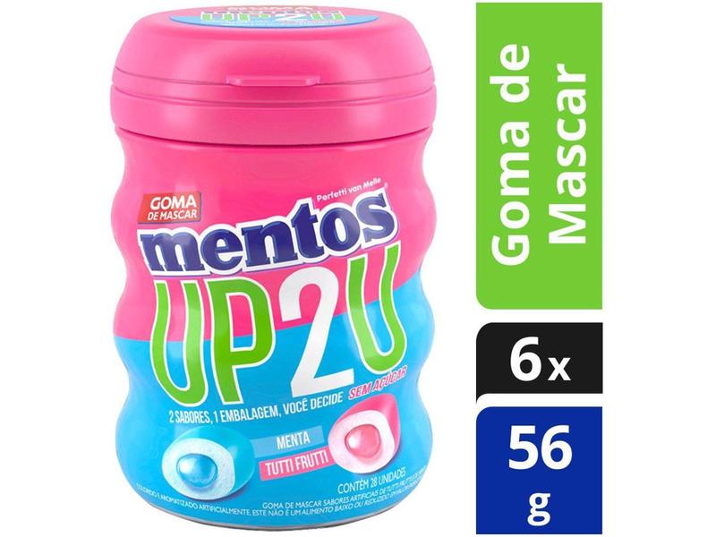 Imagem de Goma de Mascar Mentos Pure Fresh Tutti-Frutti - Menta sem Açúcar 56g Display 6 Unidades