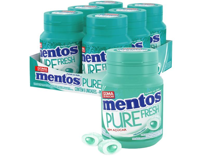 Goma de Mascar Mentos Pure Fresh Wintergreen - sem Açúcar 56g Display 6 Unidades Goma de Mascar Mentos Pure Fresh Wintergreen - sem Açúcar 56g Display 6 Unidades