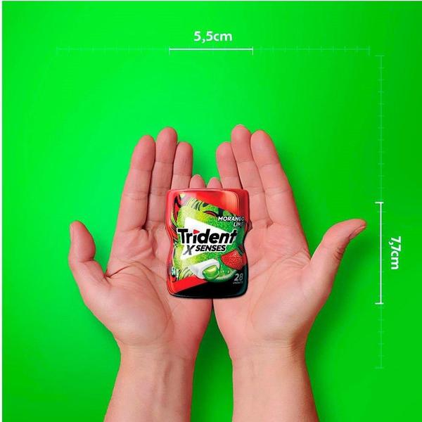 Goma de mascar Trident X Morango Limão Garrafa 54g Display 6 Unidades Imagem de Goma de mascar Trident X Morango Limão Garrafa 54g Display 6 Unidades