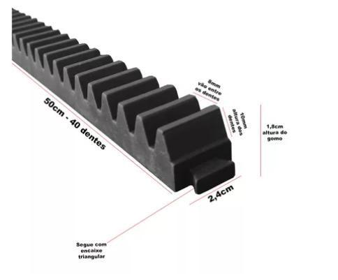 Imagem de Gomo Trilho Cremalheira Portão Correr Deslizante 50cm Garen