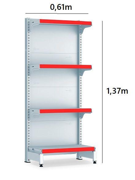 Imagem de Gondola Centro 1,37 Amapa FIT Kit 4 Metros 1 Ponta Branco Pe V - Amapá