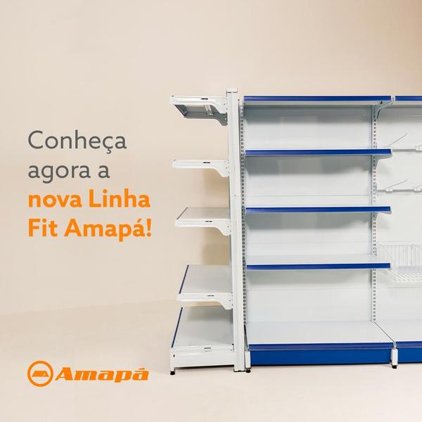 Imagem de Gondola Centro 1,37 Amapa FIT Kit 7 Metros 1 Ponta Branco Pe Am - Amapá