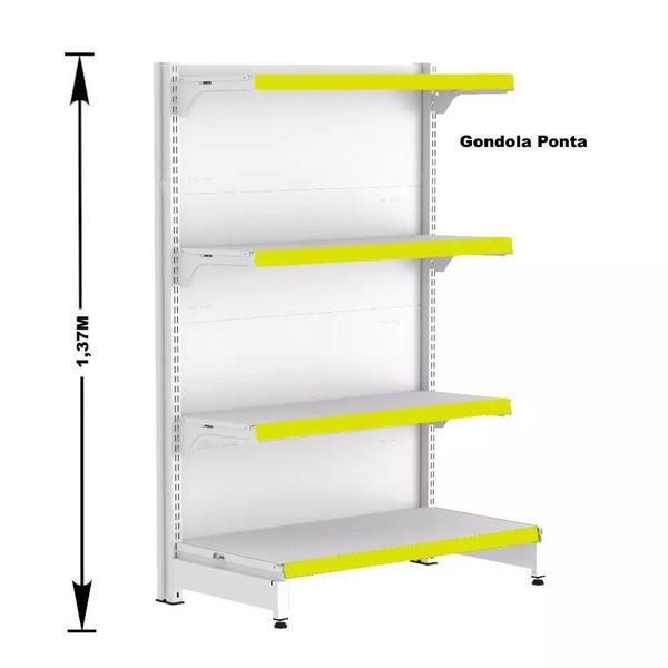 Gondola Centro 137 Fit Ate 2 Metros 1 Ponta Branco 20b Pe Amarelo - AMAPÁ Imagem de Gondola Centro 137 Fit Ate 2 Metros 1 Ponta Branco 20b Pe Amarelo