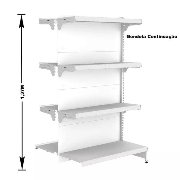 Imagem de Gondola Centro 137 Fit Ate 3 Metros 1 Ponta Branco 28b Sp Etiqueta