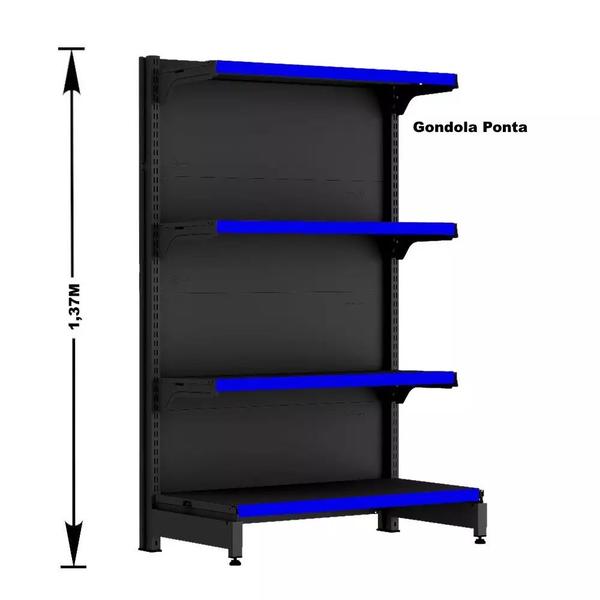 Gondola Centro 137 Fit Ate 3 Metros 1 Ponta Preto 28b Pe Azul - AMAPÁ Imagem de Gondola Centro 137 Fit Ate 3 Metros 1 Ponta Preto 28b Pe Azul