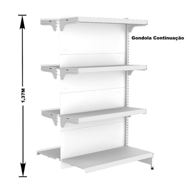 Imagem de Gondola Centro 137 Fit Ate 6 Metros 2 Ponta Branco 56b Sp Etiqueta