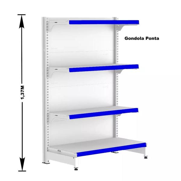 Gondola Centro 137 Fit Ate 7 Metros 2 Ponta Branco 64b Pe Azul - AMAPÁ Imagem de Gondola Centro 137 Fit Ate 7 Metros 2 Ponta Branco 64b Pe Azul