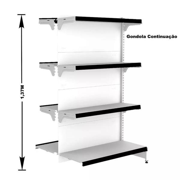 Gondola Centro 137 Fit Ate 9 Metros 1 Ponta Branco 76b Pe Preto - AMAPÁ Imagem de Gondola Centro 137 Fit Ate 9 Metros 1 Ponta Branco 76b Pe Preto
