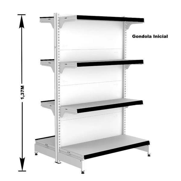 Gondola Centro 137 Fit Ate 9 Metros 1 Ponta Branco 76b Pe Preto - AMAPÁ Imagem de Gondola Centro 137 Fit Ate 9 Metros 1 Ponta Branco 76b Pe Preto