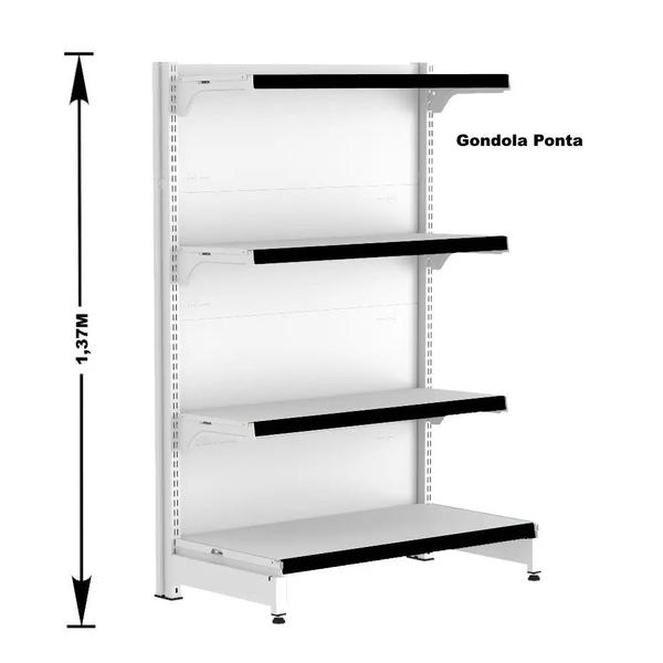 Gondola Centro 137 Fit Ate 9 Metros 1 Ponta Branco 76b Pe Preto - AMAPÁ Imagem de Gondola Centro 137 Fit Ate 9 Metros 1 Ponta Branco 76b Pe Preto