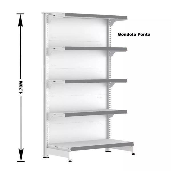 Gondola Centro 170 Fit Ate 2 Metros 1 Ponta Branco 25b Pe Cinza - AMAPÁ Imagem de Gondola Centro 170 Fit Ate 2 Metros 1 Ponta Branco 25b Pe Cinza