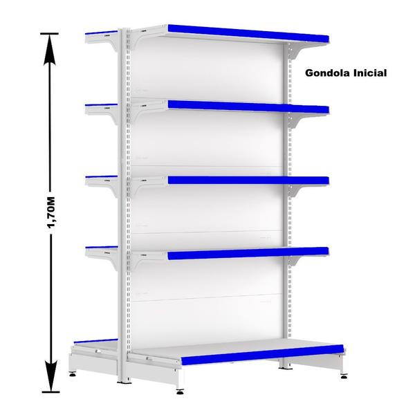 Imagem de Gondola Centro 170 Fit Ate 5 Metros 1 Ponta Branco 55b Pe Azul