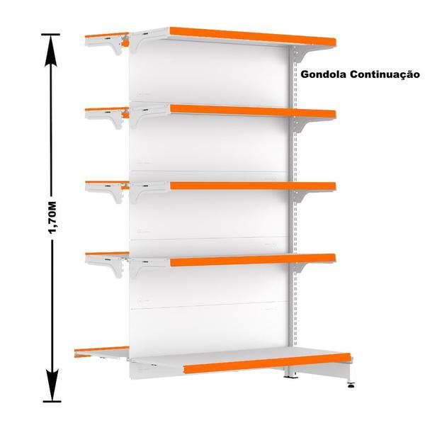 Imagem de Gondola Centro 170 Fit Ate 5 Metros 2 Ponta Branco 60b Pe Laranja