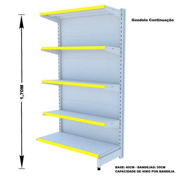 Imagem de Gondola Parede 170 Amapa Flex Kit 6 Metros Branco Am - Amapá