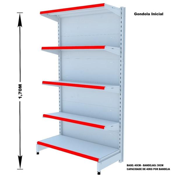 Imagem de Gondola Parede 170 Amapa Flex Kit 9 Metros Branco PE Vm - Amapá