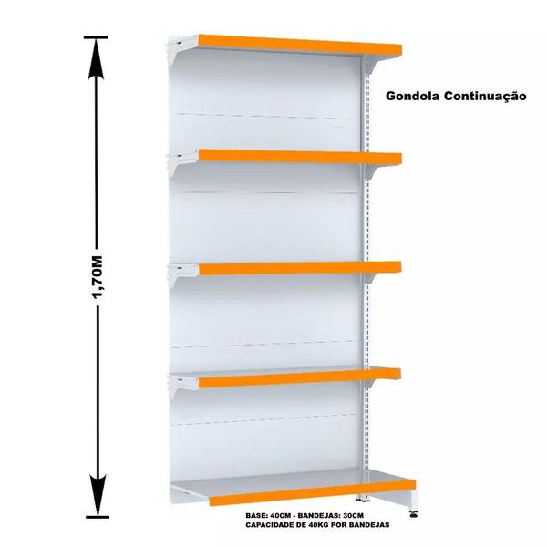 Gondola Parede 170 Fit Ate 2 Metros Branco 10 Bandeja Pe Laranja - AMAPÁ Imagem de Gondola Parede 170 Fit Ate 2 Metros Branco 10 Bandeja Pe Laranja