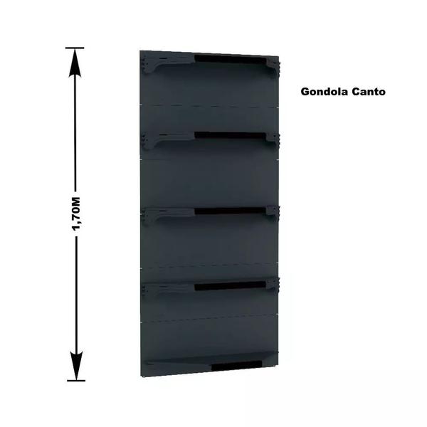 Gondola Parede 170 Fit Ate 4 Metros 1 Canto Preto 25b Pe Preto - AMAPÁ Imagem de Gondola Parede 170 Fit Ate 4 Metros 1 Canto Preto 25b Pe Preto
