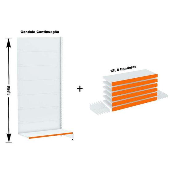 Imagem de Gondola Parede 196 Amapa Flex Continua Branco 7 band PE Laranja - Amapá